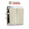 Выключатель двухклавишный с подсветкой Werkel W1120143 айвори акрил IP20