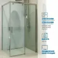 Душевой уголок GWMPSLRC863A 90x120 см, цвет фурнитуры хром блестящий, стекло бесцветное закаленное 8/6 мм