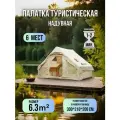 Палатка туристическая Blue Magic / надувная палатка 6 местная с надувным каркасом / шатёр для рыбалки с люком на крышу 300*210*200 см
