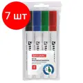 Комплект 7 шт, Маркеры стираемые для белой доски набор 4 цвета, BRAUBERG, 5 мм, 150417