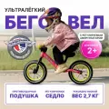 Беговел Intrino Snippo детский 2+ с амортизацией, высокий руль, розовый+зелёный