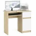 Стол компьютерный Мори МС-1 правый, цвет дуб сонома/белый, 90х50х76,6 см, выдвижной ящик справа, НЕ ун. сб.