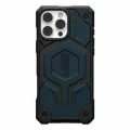 Чехол UAG Monarch Pro Mallard с поддержкой MagSafe для iPhone 16 Pro Max, чёрная кожа/тёмно-синий