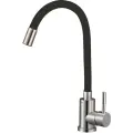 Смеситель для кухни Solone EZA4-F090KB, мойки, с гибким силиконовым изливом, кран для кухни, черный