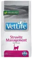 Сухой корм FARMINA для любых кошек VET LIFE CAT STRUVITE MANAGEMENT профилактика рецидивов МКБ 400гр