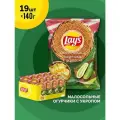 Чипсы картофельные Lay's Малосольные Огурчики с Укропом 140г 19 пачек в коробке.