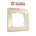 Рамка на 1 пост Werkel Baguette W0012851, цвет айвори/латунь