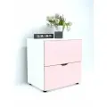 Есэндвич Grand-Лаворо-2 Комод 70х70х50 см, с ящиками (Белый/Розовый кварц)