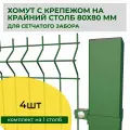 Комплект хомутов для крайнего столба 80х80 4 шт, для крепления сетчатого забора