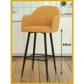 Полубарный стул для кухни «Милан» мягкий со спинкой желтый велюр, 65 см