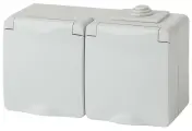 Розетка 2-м ОП Эра Эксперт 11-2603-03 16А IP65 горизонт. 250В 2х2P+E сер. Эра Б0035991 (2шт. в упак.)