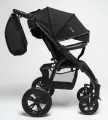 Прогулочная коляска Bubago Cross с накидкой на ножки и аксессуарами: сумка -рюкзак для мамы, подстаканник, дождевик, москитная сетка (темно-серый)