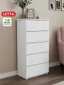 Комод Letta, белый, 5 ящиков, ЛДСП, универсальный, 50x102x33 см