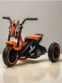Велосипед, открытый, четырехколесный, с рулмом, сталь, от 3 до 6 лет, оранжевый