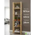 Стеллаж деревянный напольный узкий высокий 6 полок, массив сосны, 40х28х187 см, для хранения, Северное дерево