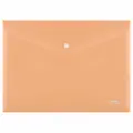 Папка-конверт на кнопке СТАММ Акцент А4, 180мкм, пластик, непрозрачная, персиковая