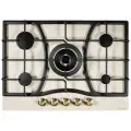 Варочная панель газовая, 70 см, Газ-контроль, Турбо-конфорка WOK, 5 конфорок, Автоподжиг, Чугунные решетки, il Monte BH-706E