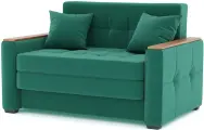 Диван-кровать Этро Вуд в велюре М33 зеленый, спальное место 120х205