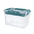 Ящик пластиковый 'grand box' 6,65л, 290х190х180мм, голубой, с органайзером и надежными замками