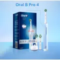 Электрическая зубная щетка Oral-B Pro4 ULTRA, Голубая, 4 режима, 3 насадки, таймер, индукционная зарядка