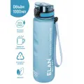 Бутылка для воды спортивная 1000 мл 7,8х7,8х28,5 см Elan Gallery Style Matte, с углублениями для пальцев, голубая пастель