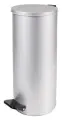 Урна для мусора с педалью 50 литров, усиленное, кольцо под мешок, серая, оцинкованная сталь, титан