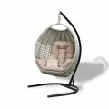 Подвесное кресло Malacca Авиано, искусственнаый ротанг, с подушкой и стойкой в цвете сицилия