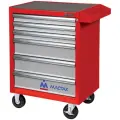 521-06581MR Тележка инструментальная, 6 полок, «оптима», красная мастак 521-06581MR