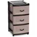 Комод Альтернатива М1353, 3 секции, пластик, коричневый