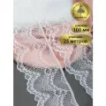 Кружево-стрейч KRUZHEVO, арт. TBY.30239/N, 100мм, цвет 001 белый, уп.25м