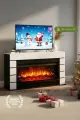 Тумба под ТВ с электрическим очагом премьер 45 WI-FI, эффект звука треска дров и живого пламени, ширина 152 см