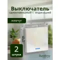 Выключатель одноклавишный с подсветкой (индикацией) Schneider Electric (Systeme Electric) Atlas Design механизм жемчуг ATN000413 2шт