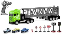 Грузовики CraZon Радиоуправляемый автовоз с машинками и набор дорожных знаков (2WD, акб, 1:16) - GM1919C