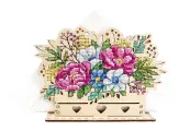 Вышивка Салфетница «Цветочная композиция» 12x17x5 см.