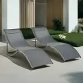 Комплект складных анатомических шезлонгов из алюминия Маре Дуэт, серый