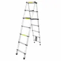 Лестница-стремянка телескопическая алюминиевая двухсекционная (2.0+2.0м,7+7ступенек, max нагрузка 150кг, вес 9.5кг) Forsage F-UP200-2