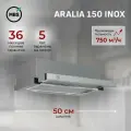 Кухонная вытяжка встраиваемая MBS ARALIA 150 INOX/50 см/производительность 750м3/ч, низкий уровень шума.