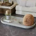 Декоративный поднос для ванной, подставка для косметики Astrid XL, 36x16,5см, бетон, серый матовый