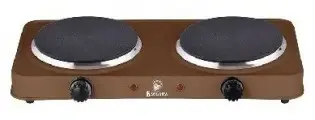 Электроплита Василиса ВА-903, 2 конфорки, Плита электрическая настольная чугун чугунные конфорки эмалированная поверхность, коричневая (OL)