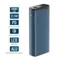 Внешний аккумулятор QL-20, 20000mAh, 22.5W, LCD, синий, Olmio