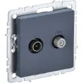 BRITE Розетка двойная TV+SAT РТВ/РСп12-БрМ маренго , IEK BR-AF20-O-K35 (1 шт.)