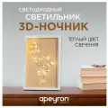 Настольный светодиодный ночник Apeyron Фламинго обладает теплым белым цветом свечения 0,5Вт, 150 Лм, 18 диодов, 2хАА, МДФ, 300х200х40мм