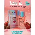Туалетная вода с феромонами Love Is Strawberry Heartbeat Клубничное сердцебиение 50 мл. духи женские сладкие