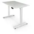 Компьютерный стол STOLSTOYA регулируемый для работы сидя и стоя BAZALT белый, столешница ЛДСП Пальмира 160x80x122 см
