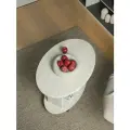Журнальный столик на колесиках, овальный, 90х60х54 см, крафт белый, Дуэт-1