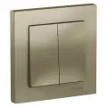 15 шт. Systeme Electric AtlasDesign Шампань Выключатель 2-клавишный сх.5, 10АХ, в сборе, ATN000552