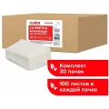 Салфетки бумажные для диспенсера, LAIMA (N2) PREMIUM, 1-слойные, комплект 30 пачек по 100 шт, 17x15,5 см, белые, 112509