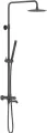 Душевая стойка Damixa Scandinavian Pure 936810300 с тропическим душем, со смесителем, с изливом, черный, латунная, с лейкой матовая