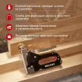 Строительный степлер REXANT с регулировкой силы удара для прямоугольных, полукруглых, Т-образных скоб