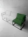 Диван мягкий удобный для отдыха, уличный, на балкон, веранду, лофт, минимализм, Композит зеленый велюр 1 секция угловая